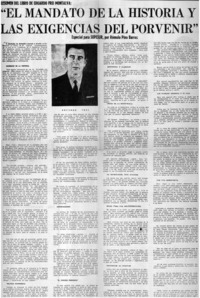 El mandato de la historia y las exigencias del porvenir"