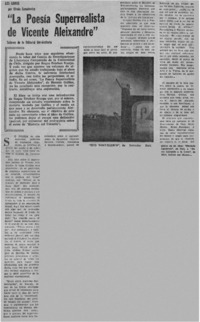 La poesía superrealista de Vicente Aleixandre"