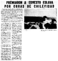 Premiaron a Ernesto Eslava por obras de chilenidad.