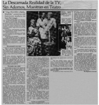 La descarnada realidad de la TV, sin adornos, muestran en teatro