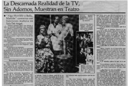 La descarnada realidad de la TV, sin adornos, muestran en teatro