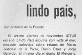 Lindo país, lindísimo