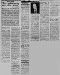 Teatro chileno necesita apoyo oficial y privado" : [entrevista]