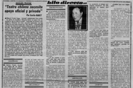 Teatro chileno necesita apoyo oficial y privado" : [entrevista]