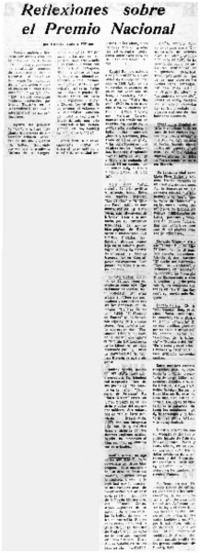 Reflexiones sobre el premio nacional