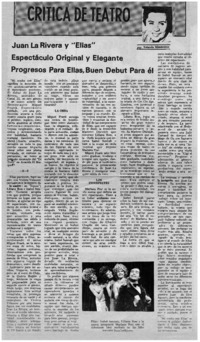 Juan La Rivera y "Ellas" espectáculo original y elegante progresos para ellas, buen debut para él