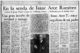 En la senda de Isaac Arce Ramírez :