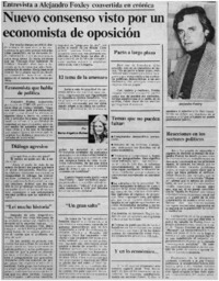 Nuevo consenso visto por un economista de oposición : [entrevista]