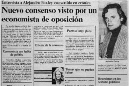 Nuevo consenso visto por un economista de oposición : [entrevista]