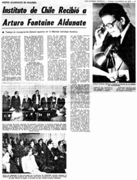 Instituto de Chile recibió a Arturo Fontaine Aldunate.