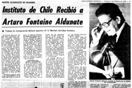 Instituto de Chile recibió a Arturo Fontaine Aldunate.
