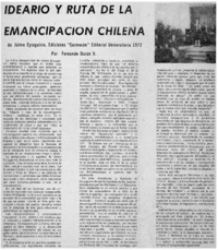 Ideario y ruta de la emancipación chilena