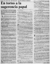 En torno a la sugerencia papal