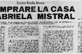 Me compraré la casa de Gabriela Mistral.