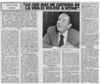 Lo que mas me gustaría en la vida es volver a votar" : [Entrevista]