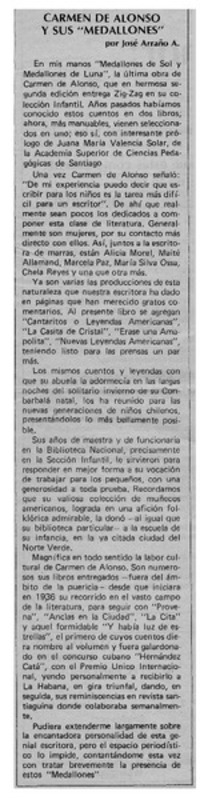 Carmen de Alonso y su "medallones"