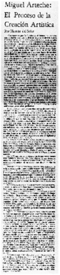 Miguel Arteche: El proceso de la creación artística
