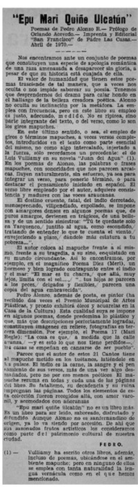 Epu Mari Quiñe Ulcatún"