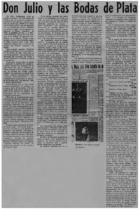 Don Julio y las bodas de plata.