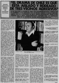 El Drama de Chile es que esta aislado y rodeado de tres vecinos agresivos" : [Entrevista]
