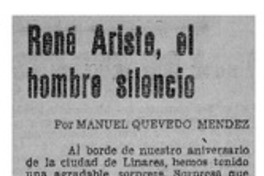 René Ariste, el hombre silencio