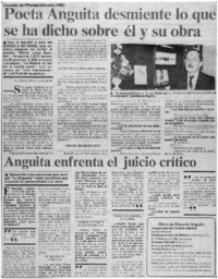 Poeta Anguita desmiente lo que se ha dicho sobre él y su obra : [entrevista]