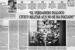 El verdadero diálogo cívico militar aún no se ha iniciado": [entrevista]