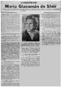 María Giacamán de Sfeir [entrevista]