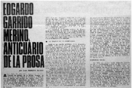 Edgardo Garrido Merino, anticuario de la prosa