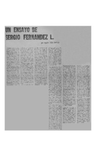 Un Ensayo de Sergio Fernández L.