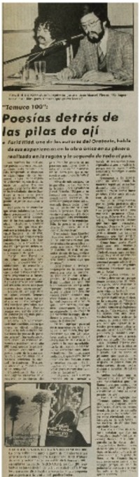 Poesías detrás de las pilas de ají.