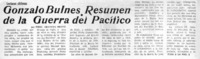 Gonzalo Bulnes resumen de la Guerra del Pacífico