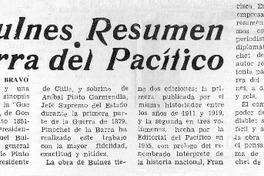 Gonzalo Bulnes resumen de la Guerra del Pacífico