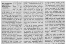 Recordando al poeta romántico chileno