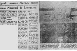 Edgardo Garrido Merino, nuevo Premio Nacional de Literatura.