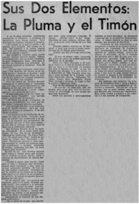 Sus dos elementos: la pluma y el timón.