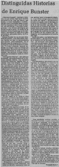 Distinguidas historias de Enrique Bunster