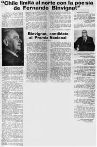 Chile limita al norte con la poesía de Fernando Binvignat".
