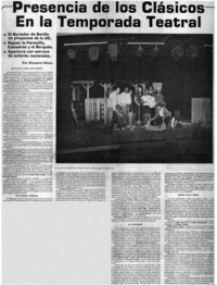 Presencia de los clásicos en la temporada teatral