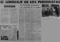 Un Periodista provinciano y la Academia de la lengua.