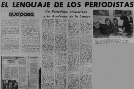 Un Periodista provinciano y la Academia de la lengua.