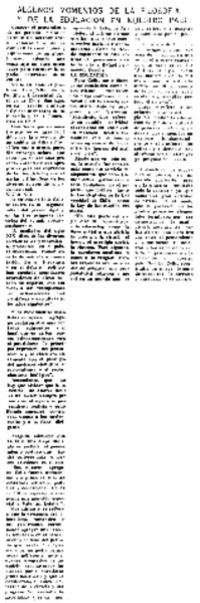 Algunos momentos de la filosofía y de la educación en nuestro país.