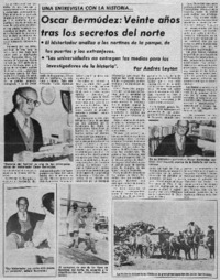 Oscar Bermúdez: veinte años tras los secretos del norte