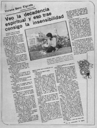 Veo la decadencia espiritual y eso trae consigo la insensibilidad (entrevista)