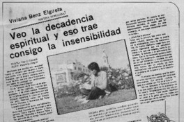 Veo la decadencia espiritual y eso trae consigo la insensibilidad (entrevista)