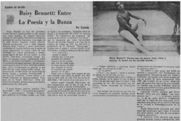 Daisy Bennett: entre la poesía y la danza : [entrevsta]