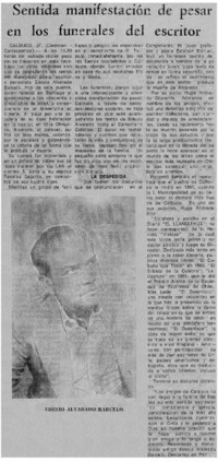 Sentida manifestación de pesar en los funerales del escritor.