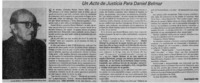 Un acto de justicia para Daniel Belmar