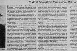 Un acto de justicia para Daniel Belmar