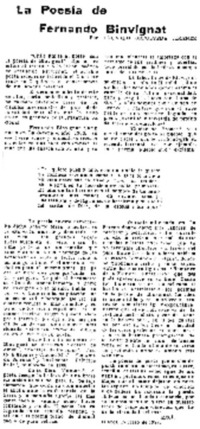 La Poesía de Fernando Binvignat